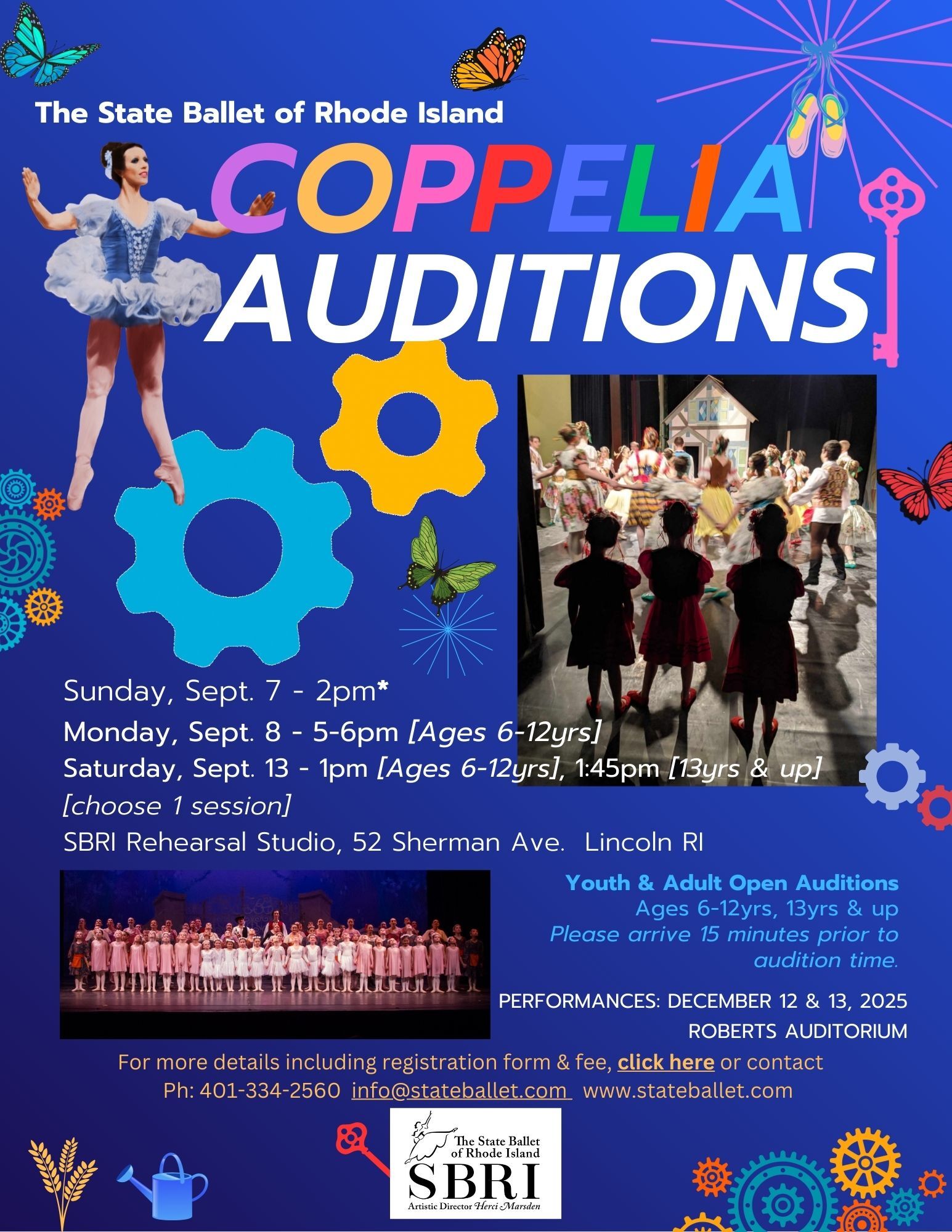 Coppelia Auditions Poster 2025